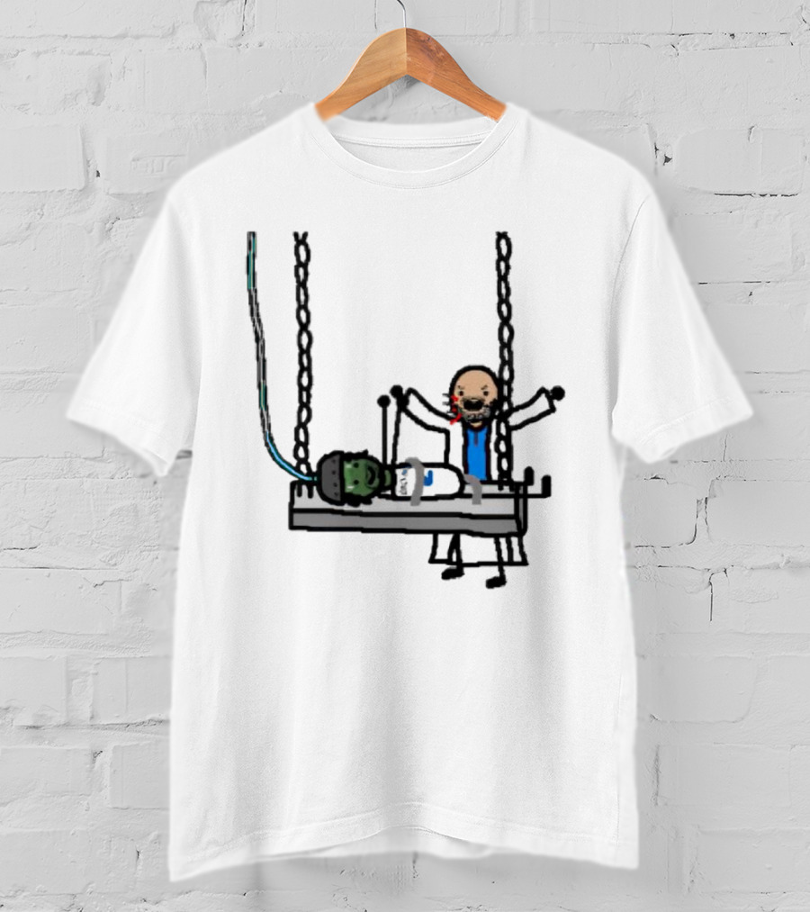 Dereck Its A Live-Ly Frankenstein Doctor With Green Zombie On Medical Table T-Shirt