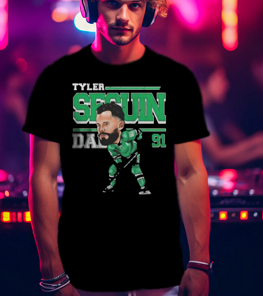Tyler Seguin Dallas 91 Cartoon Hockey Player T-Shirt