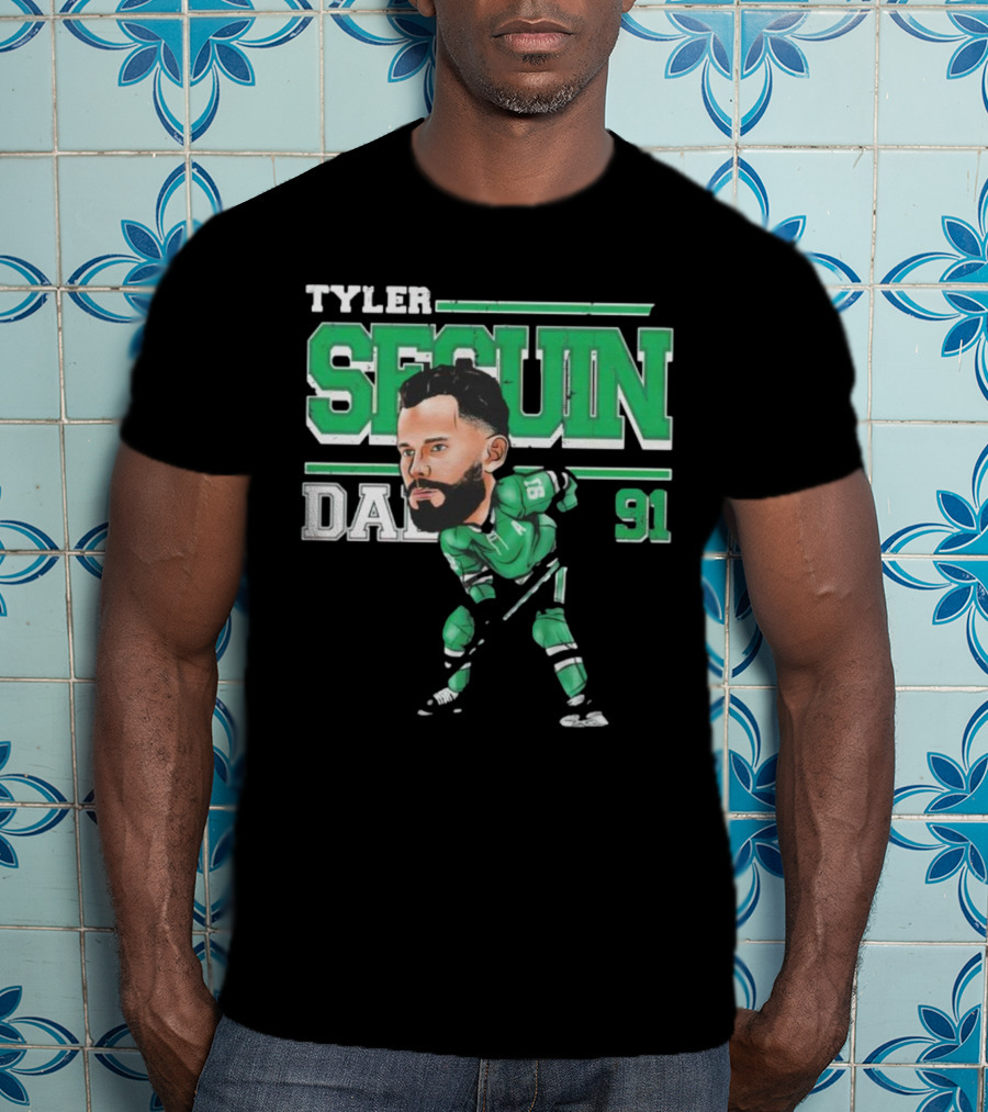 Tyler Seguin Dallas 91 Cartoon Hockey Player T-Shirt