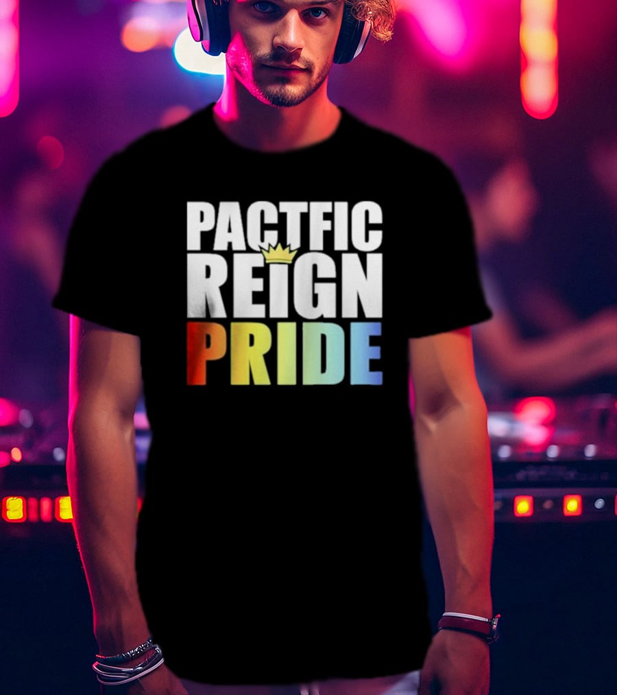 Pacific Reign Pride Crown Rainbow Colors T-Shirt
