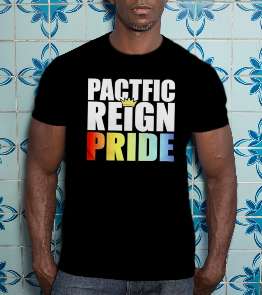 Pacific Reign Pride Crown Rainbow Colors T-Shirt