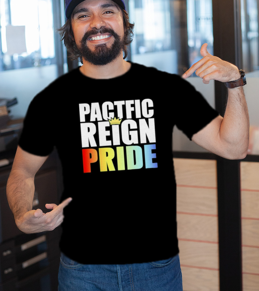 Pacific Reign Pride Crown Rainbow Colors T-Shirt
