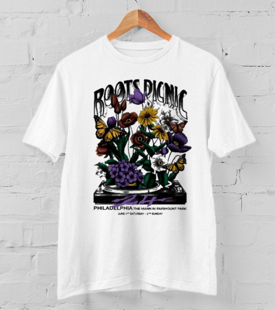 Roots Picnic Philadelphia Fairmount Park Flowers June T-Shirt
