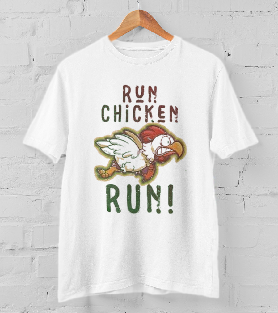 Run Chicken Run Chicken Running With Wings Outstretched T-Shirt