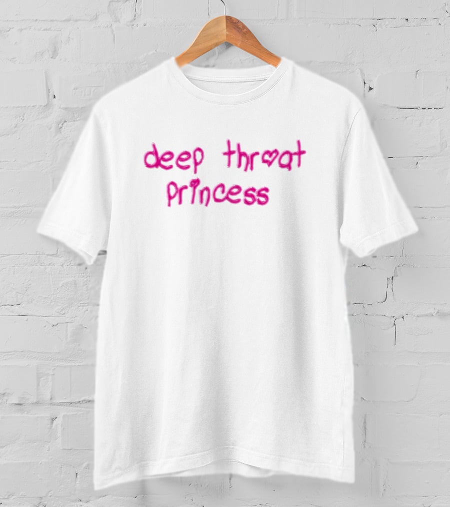 Deep Throat Princess Pink Heart Letters T-Shirt
