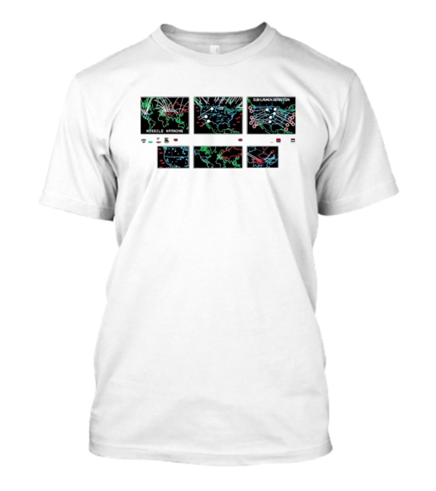 Sub-launch Detection And Missile Warning Visualization Maps T-Shirt