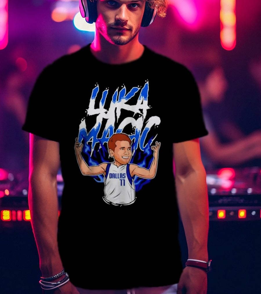 Luka Doncic Luka Magic Dallas Basketball Player Cartoon T-Shirt