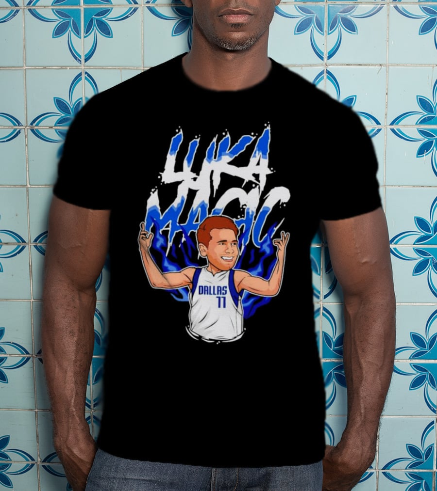 Luka Doncic Luka Magic Dallas Basketball Player Cartoon T-Shirt