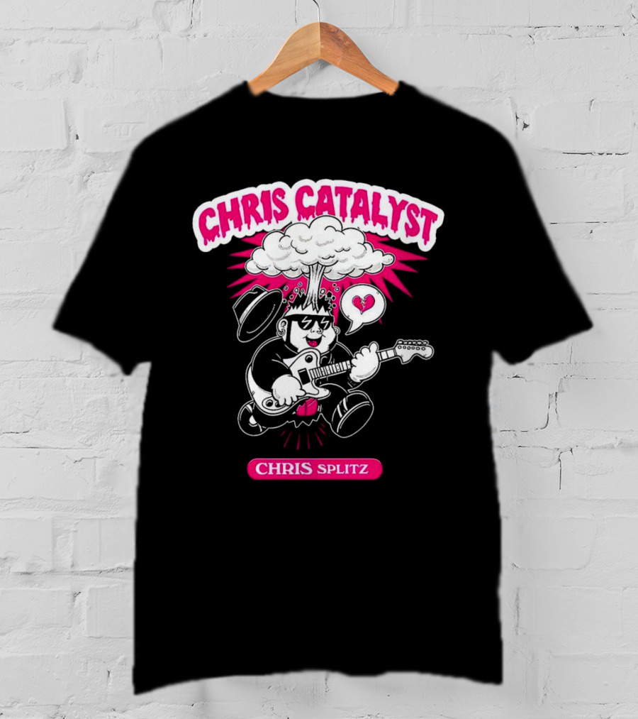 Chris Catalyst Chris Splitz Guitar Explosion Heart T-Shirt