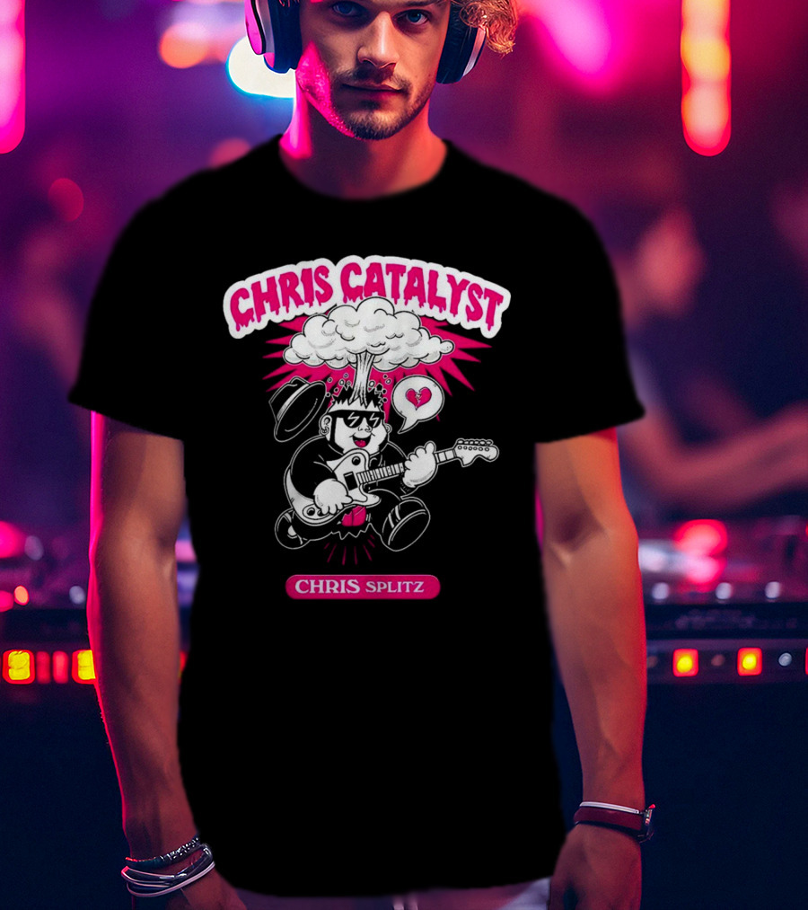 Chris Catalyst Chris Splitz Guitar Explosion Heart T-Shirt