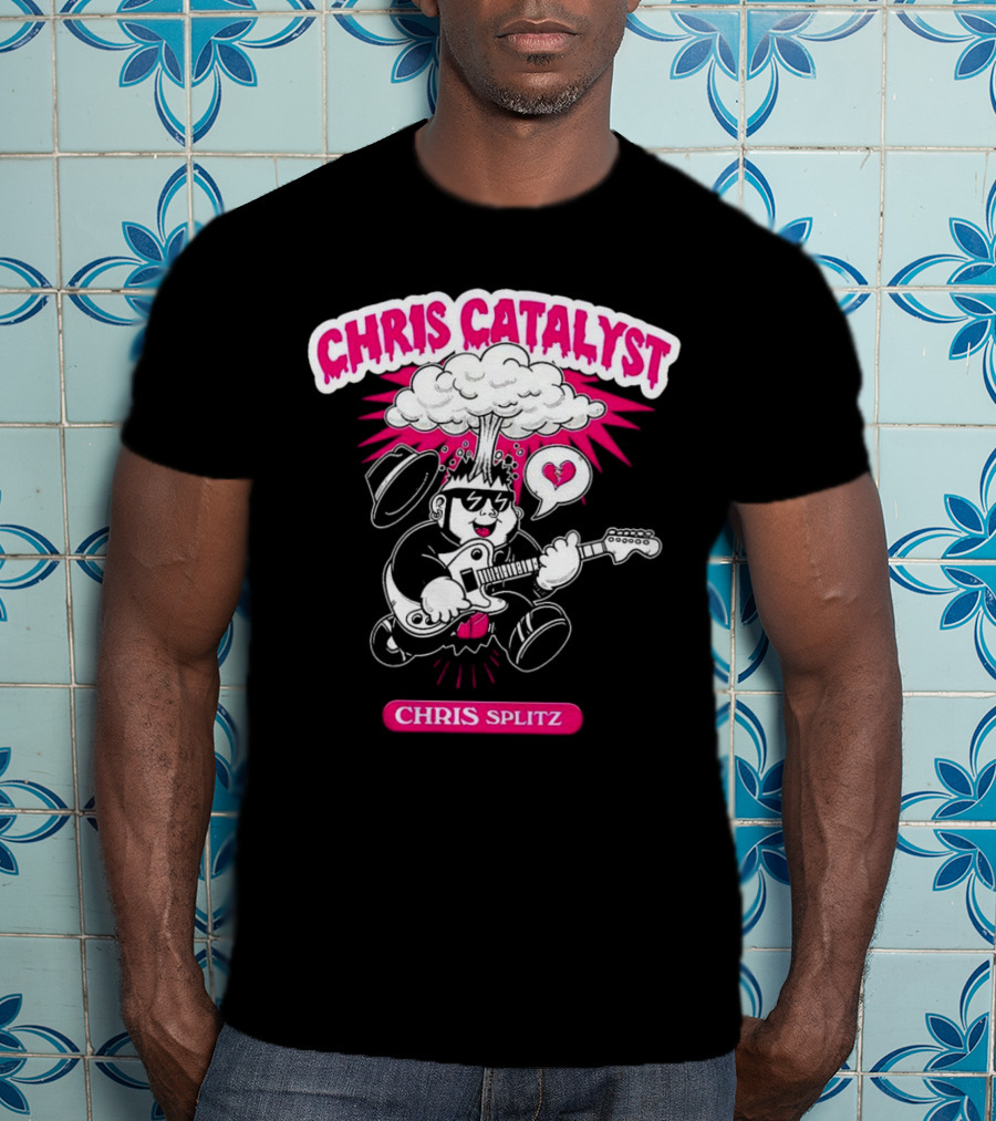 Chris Catalyst Chris Splitz Guitar Explosion Heart T-Shirt