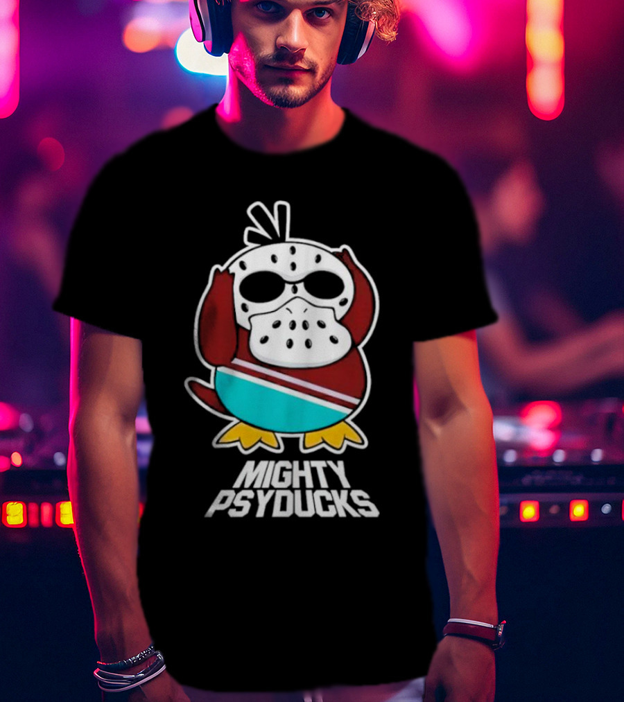 Mighty Psyducks Confused Duck Hockey Mask T-Shirt