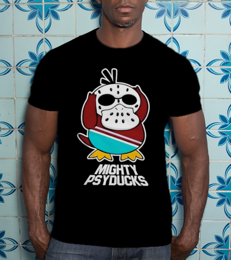 Mighty Psyducks Confused Duck Hockey Mask T-Shirt