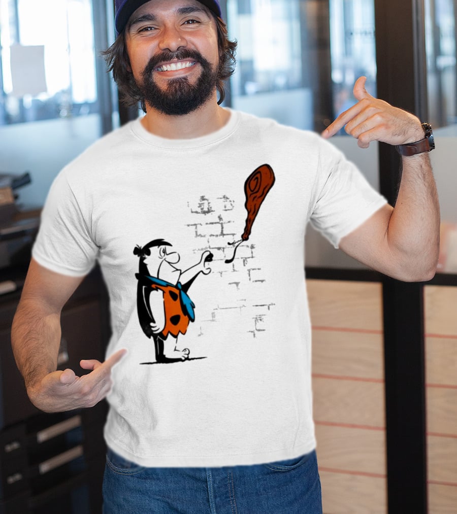Fred Flintstone Balloon Meat Banksy Mashup T-Shirt