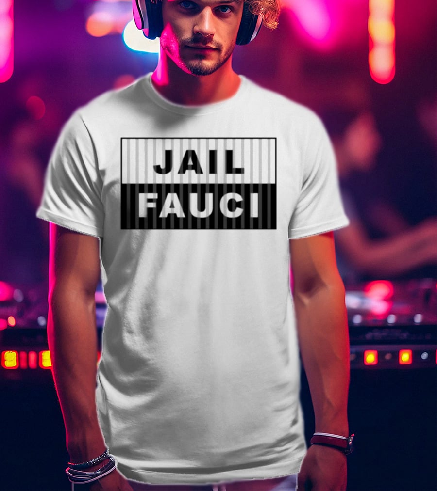 Jail Fauci Black And White Stripes T-Shirt