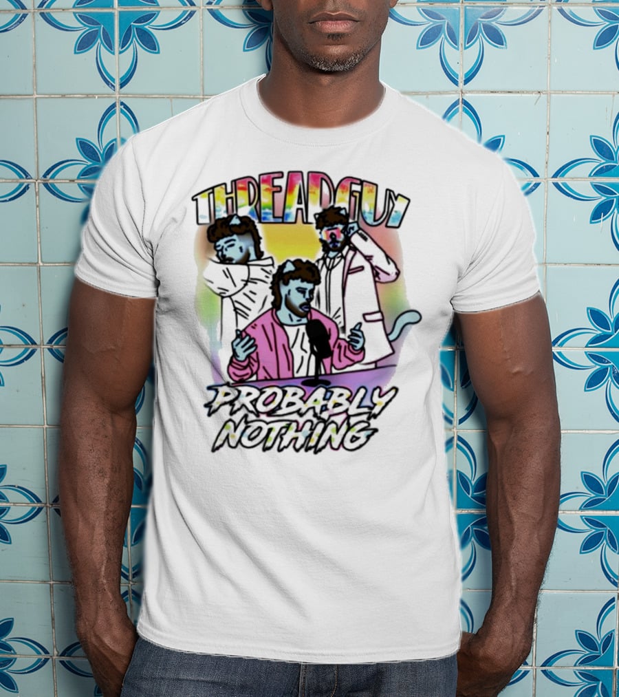 Threadguy Probably Nothing Colorful Cat Characters T-Shirt