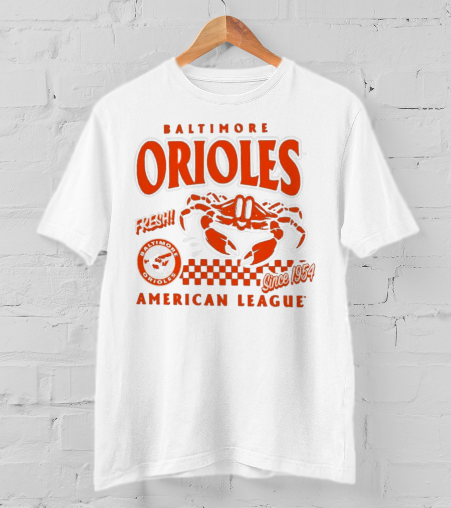 Baltimore Orioles Fresh Crab Since 1954 American League Baseball Retro Team T-Shirt