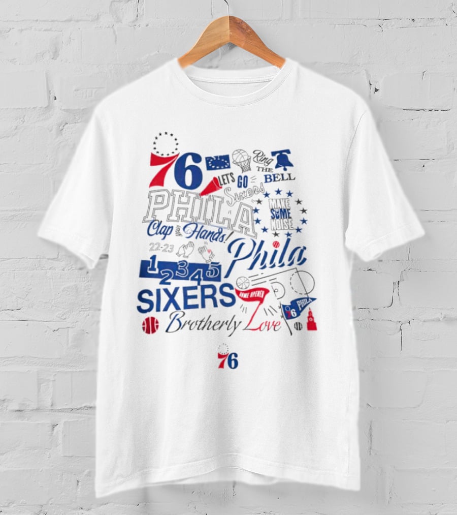 Philadelphia 76ers Clap Hands Go Phila Sixers Stars 76 1949 T-Shirt