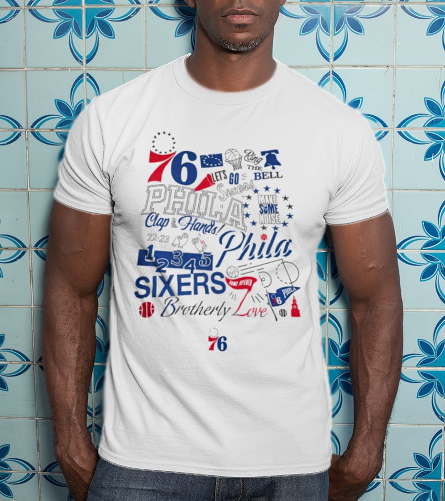 Philadelphia 76ers Clap Hands Go Phila Sixers Stars 76 1949 T-Shirt