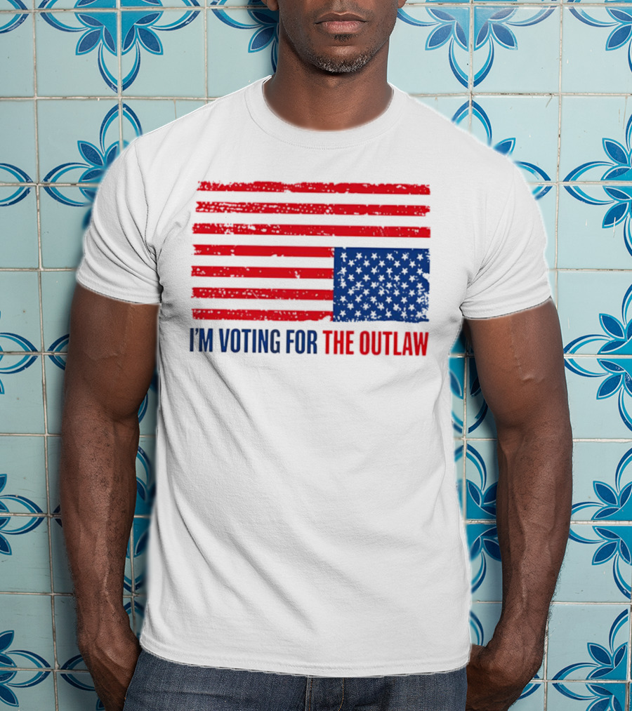 USA Flag I'm Voting For The Outlaw Distressed American T-Shirt