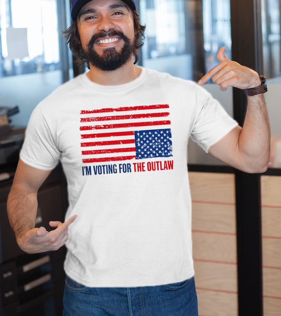 USA Flag I'm Voting For The Outlaw Distressed American T-Shirt