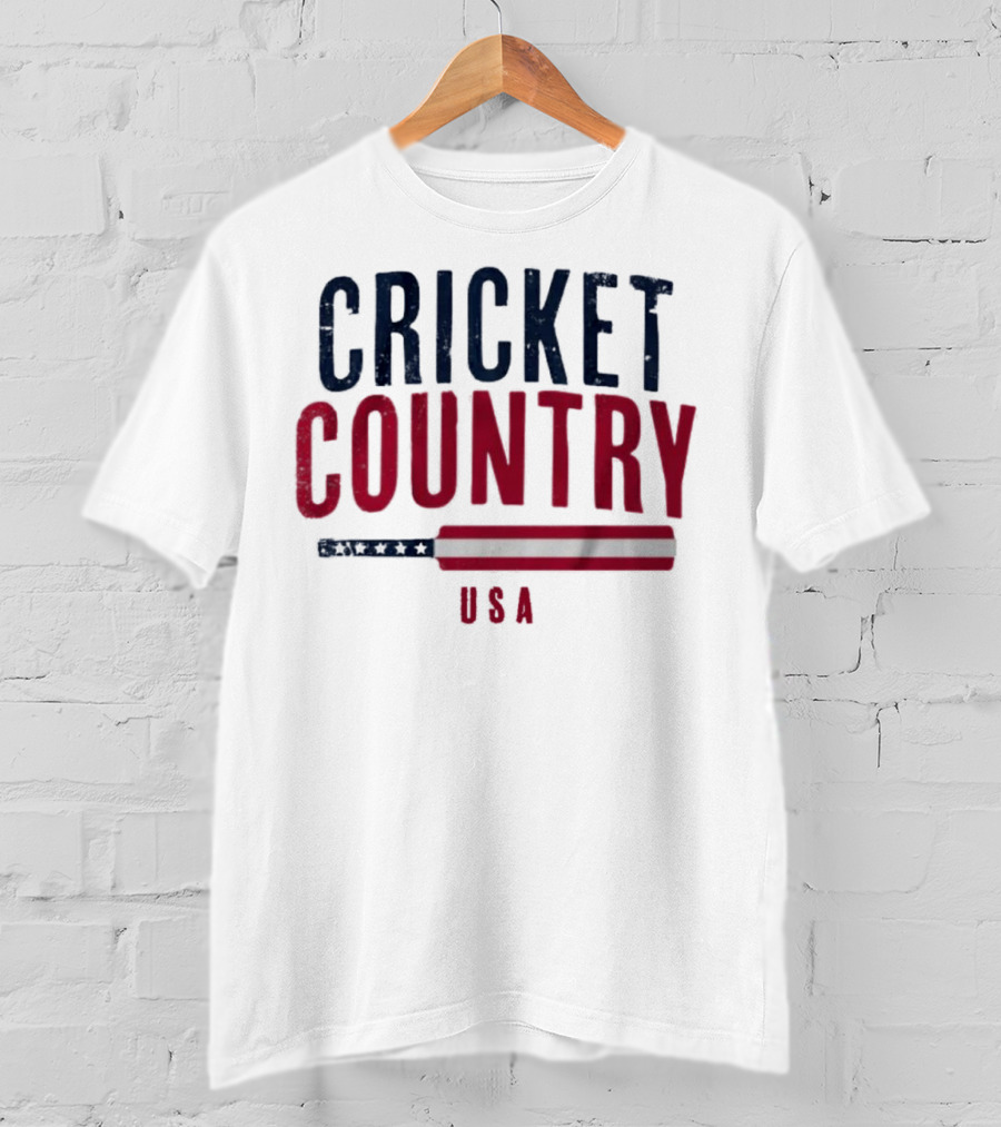 Cricket Country USA American Flag Bat T-Shirt
