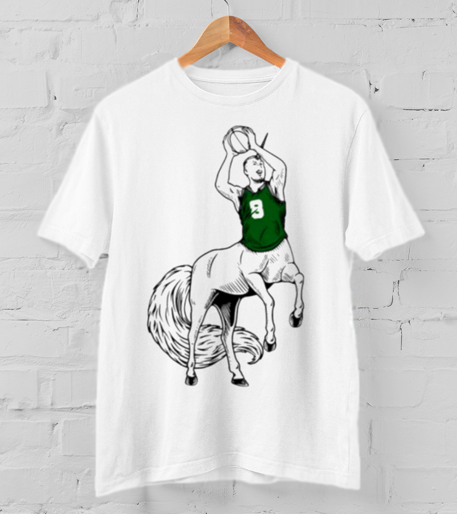 Kristaps Porzingis Unicorn Centaur Basketball Jumper 9 T-Shirt