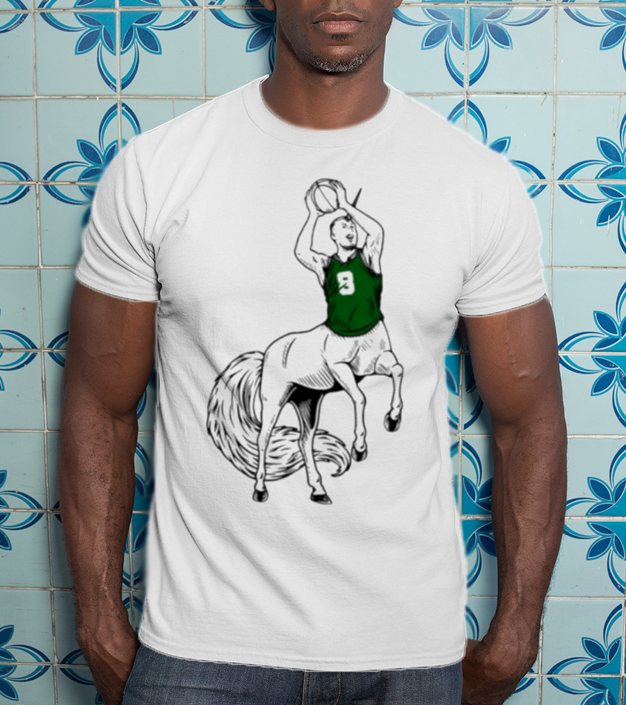 Kristaps Porzingis Unicorn Centaur Basketball Jumper 9 T-Shirt