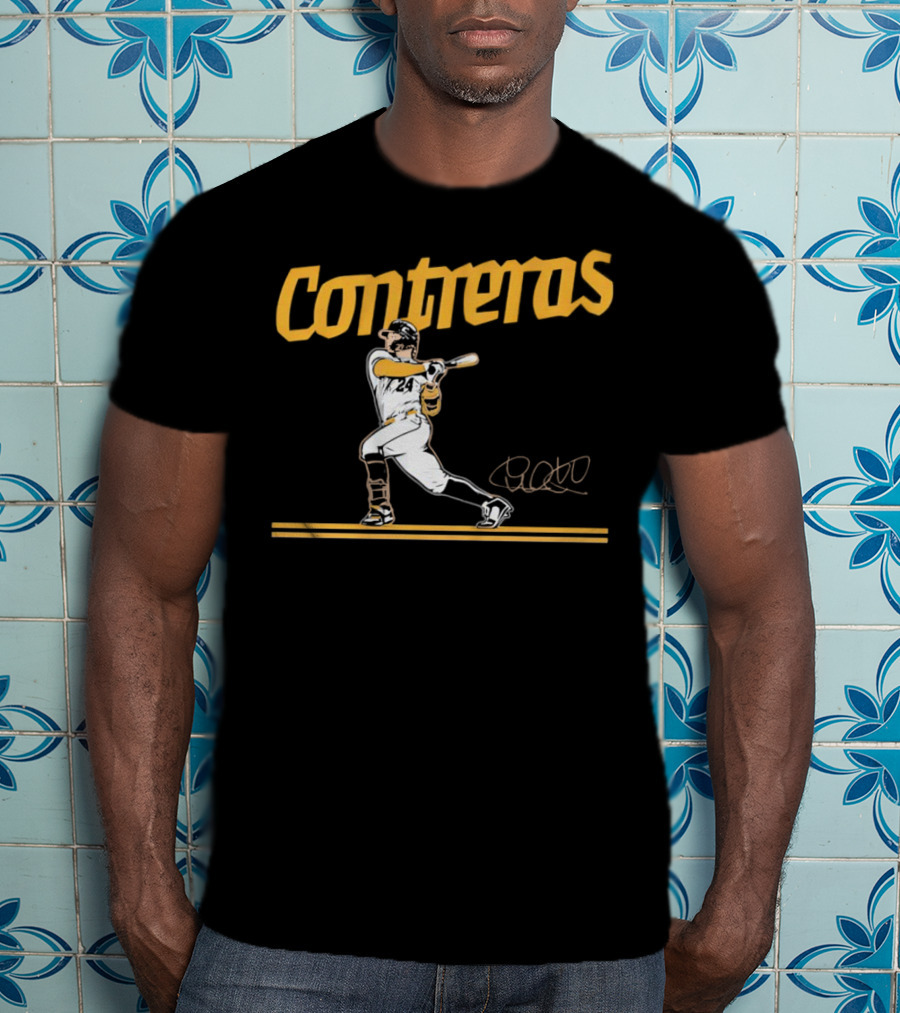 Contreras Milwaukee Brewers Slugger Swing Signature T-Shirt