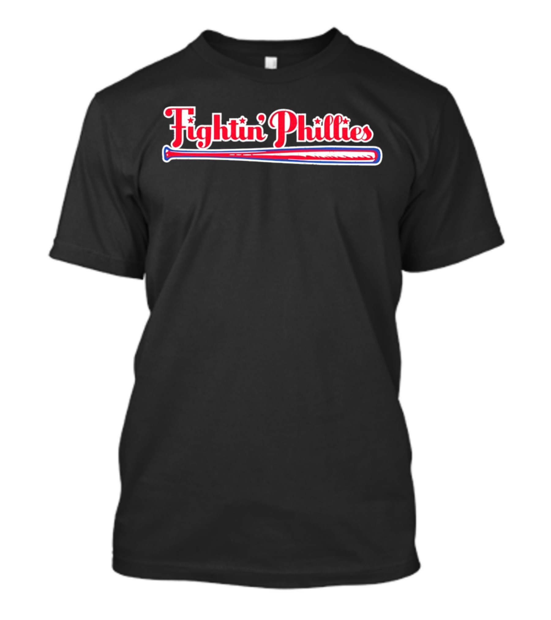Fightin Phillies Baseball Bat Red Blue Stars T-Shirt