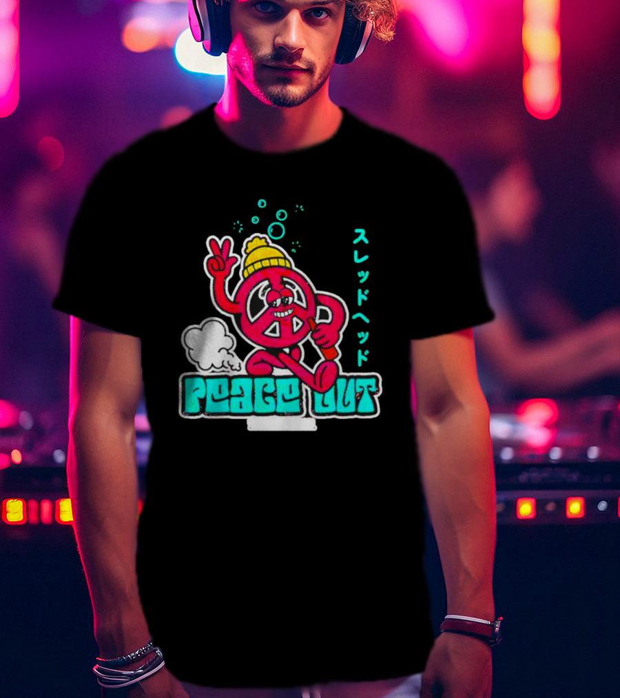 Peace Out Threadhead Japanese Text Bubble Elements T-Shirt