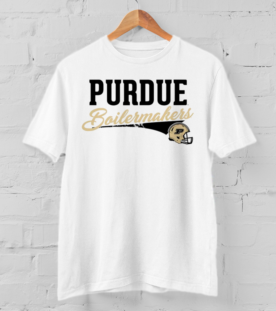 Purdue Boilermakers Script With Iconic Helmet T-Shirt