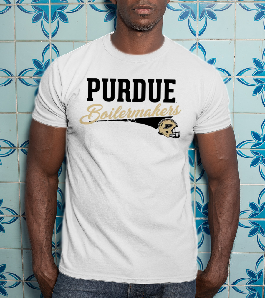 Purdue Boilermakers Script With Iconic Helmet T-Shirt
