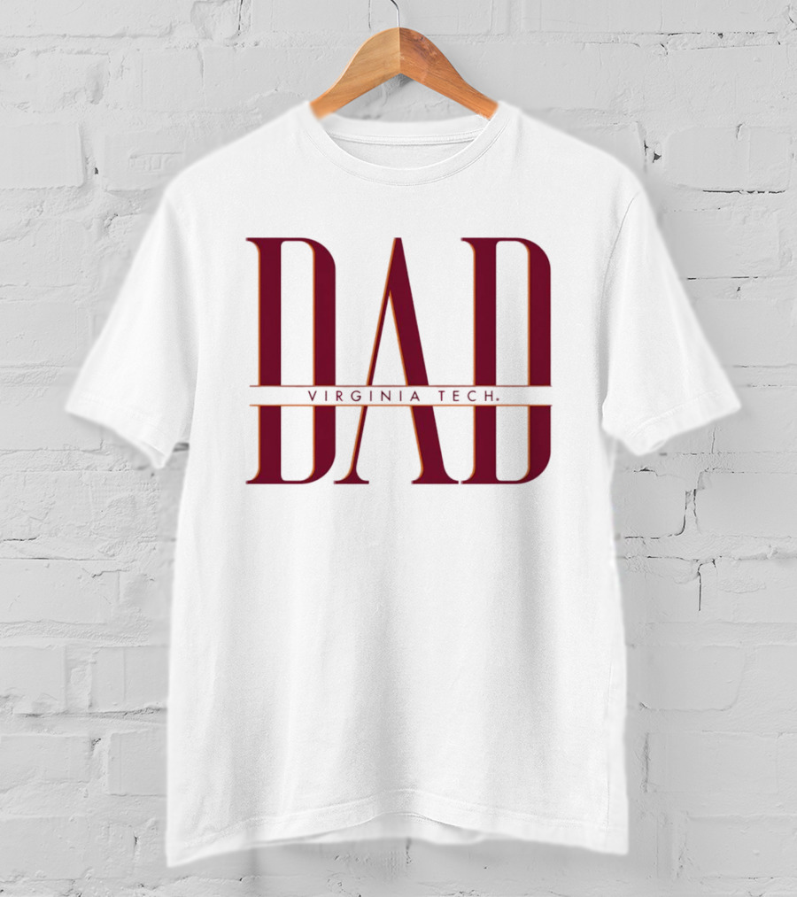 Virginia Tech Dad Bold Red Lettering T-Shirt