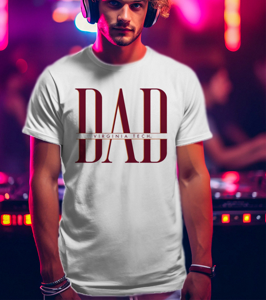 Virginia Tech Dad Bold Red Lettering T-Shirt