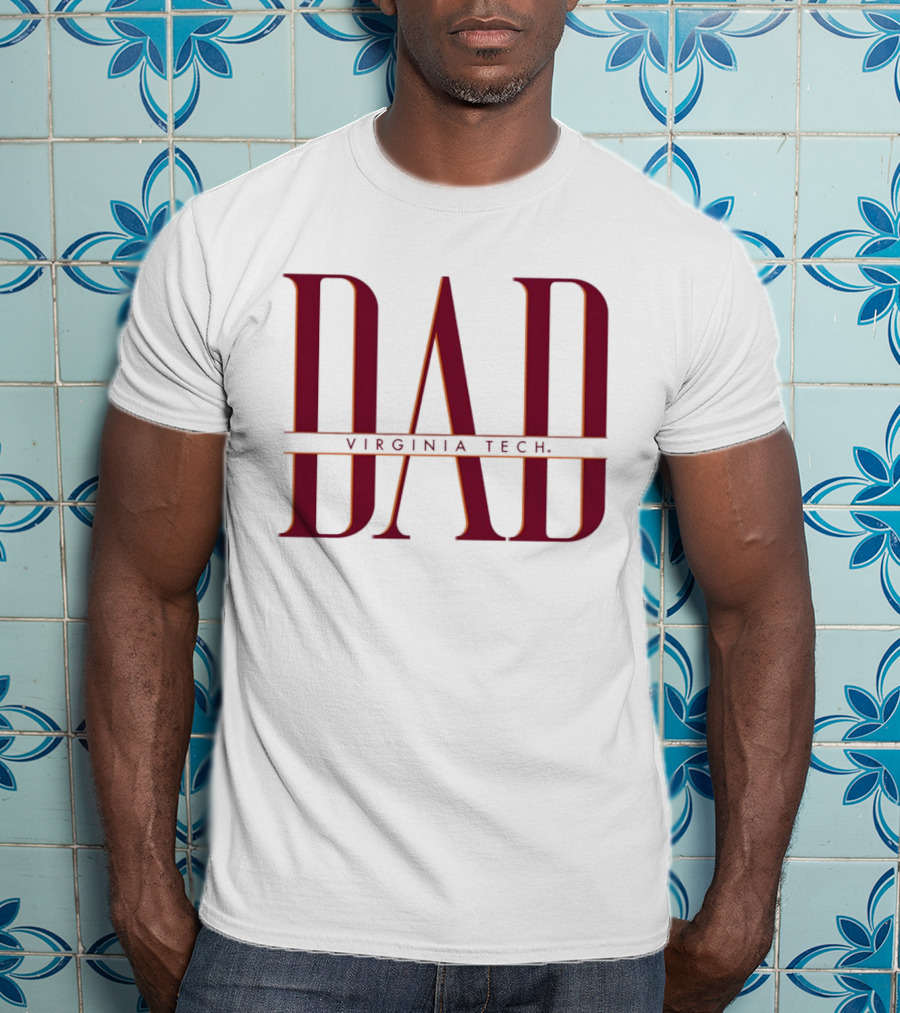 Virginia Tech Dad Bold Red Lettering T-Shirt