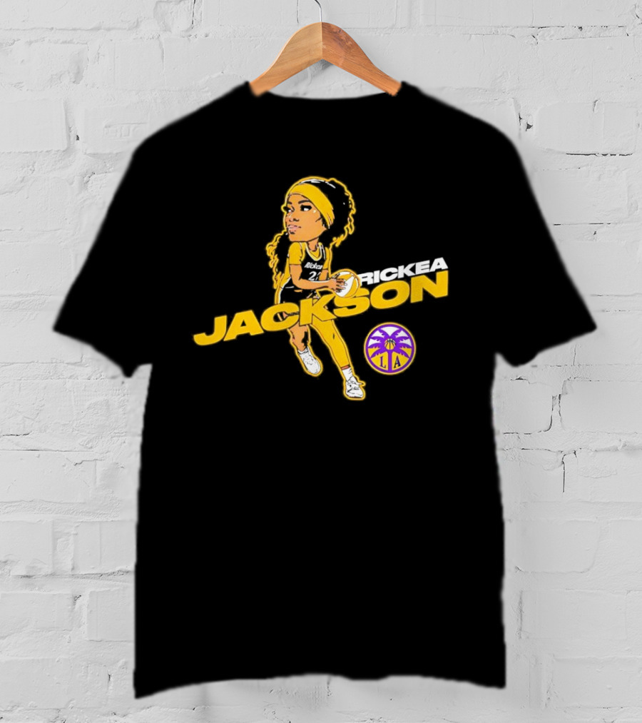 Rickea Jackson LA Basketball Player Icon In Yellow And Black T-Shirt