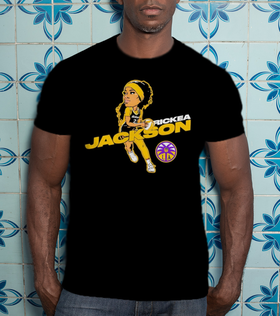Rickea Jackson LA Basketball Player Icon In Yellow And Black T-Shirt