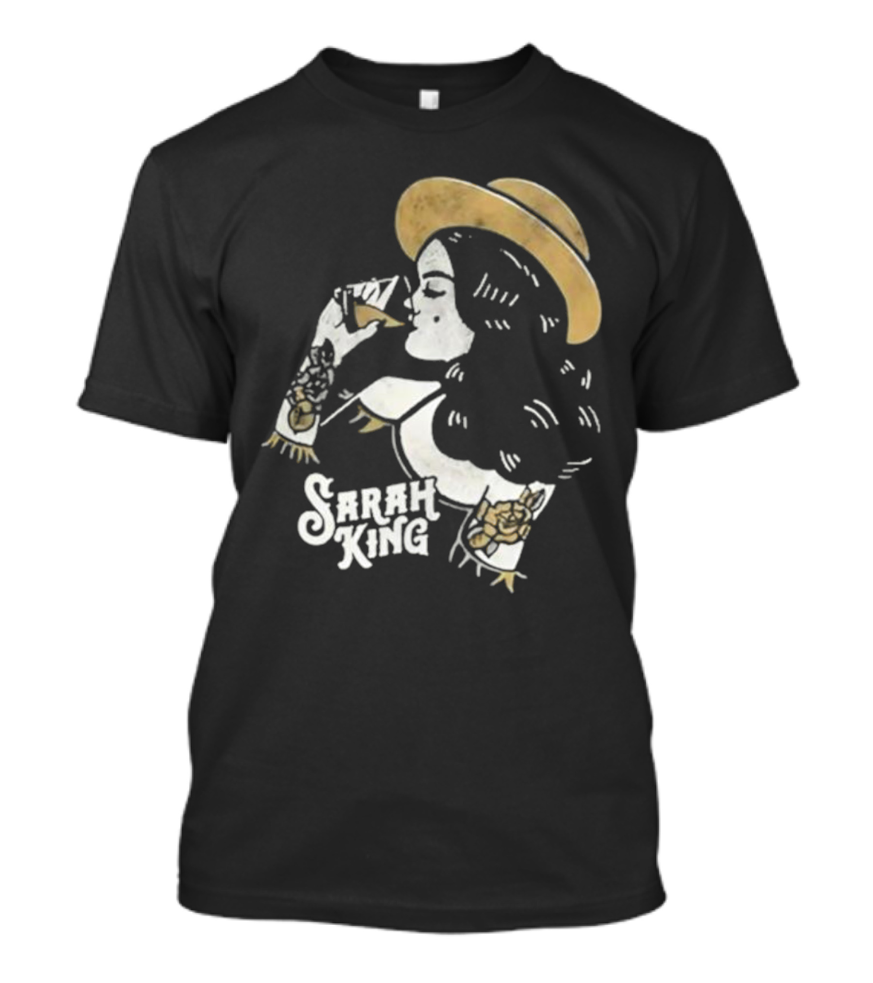Sarah King Whisky Vintage Tattooed Woman Hat T-Shirt