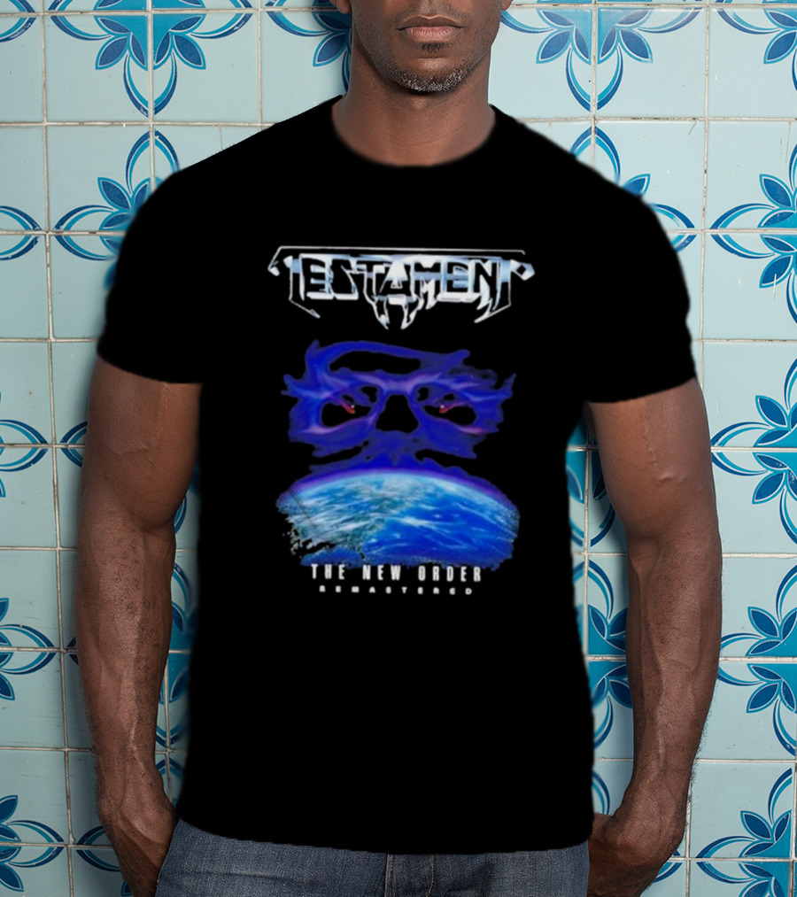 Testament The New Order Remastered Earth Skull T-Shirt