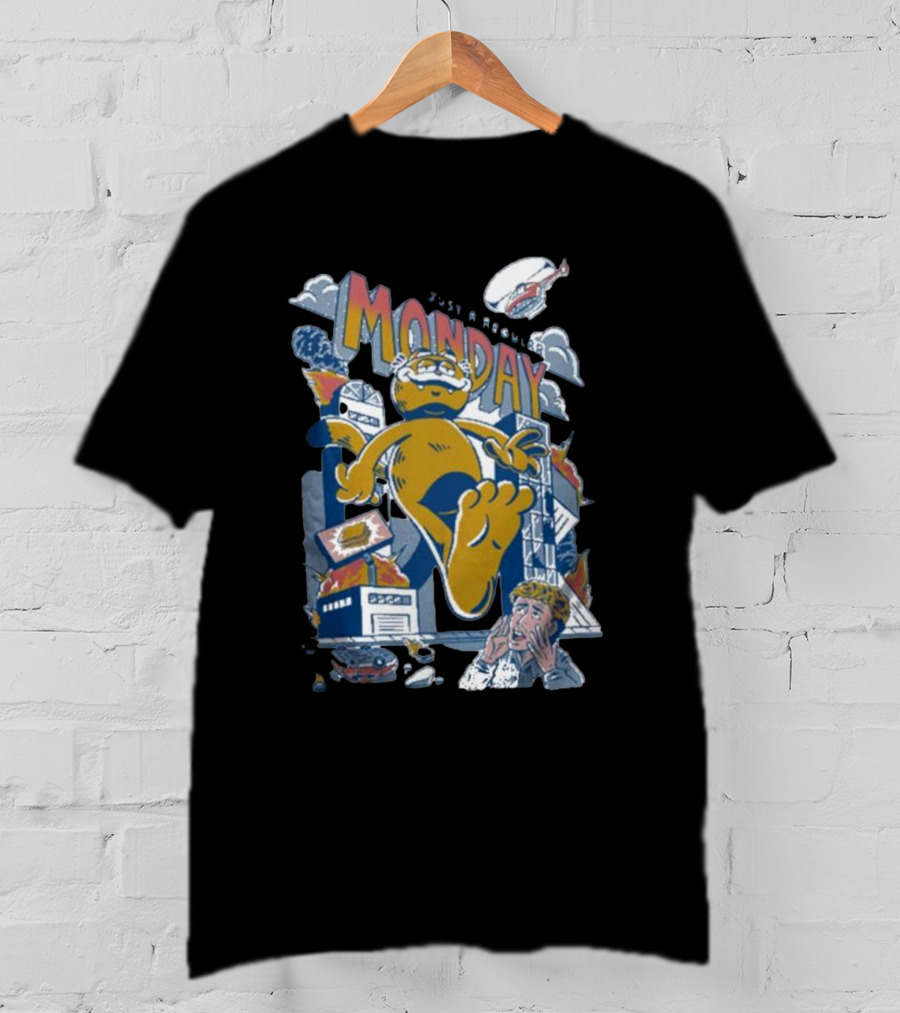 Just A Regular Monday Cat Destroy City Monster Chaos T-Shirt