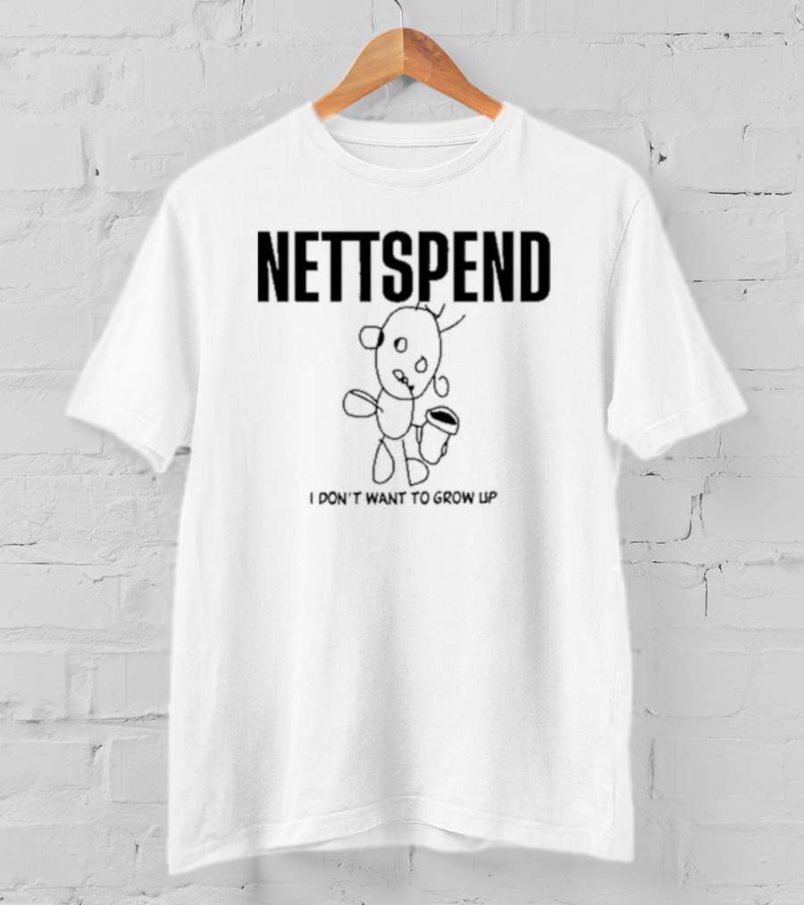 NETTSPEND I Don’t Want To Grow Up Sketch Figure With Cup T-Shirt