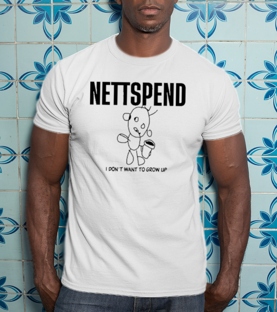 NETTSPEND I Don’t Want To Grow Up Sketch Figure With Cup T-Shirt