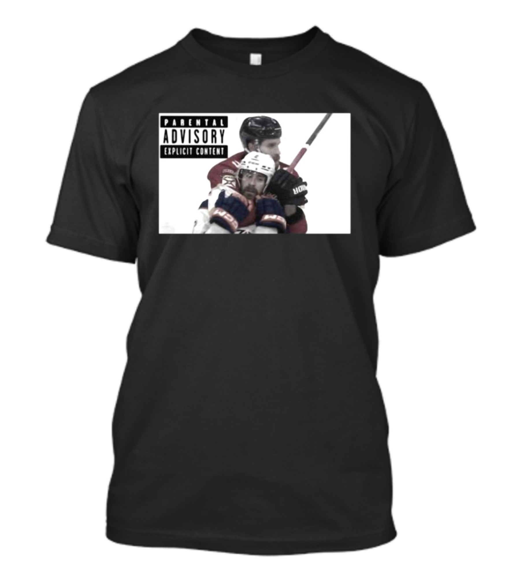 Parental Advisory Explicit Content Hockey Collision T-Shirt