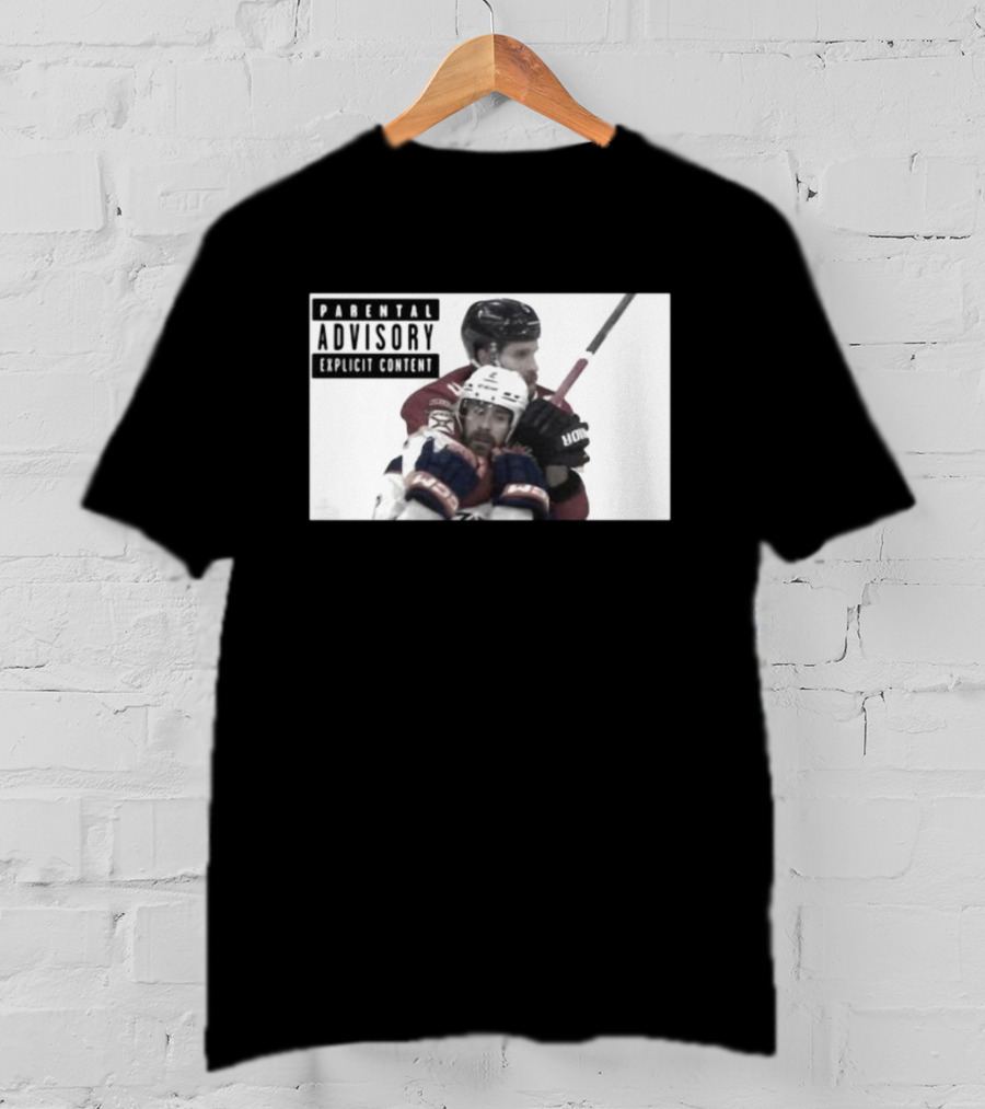 Parental Advisory Explicit Content Hockey Collision T-Shirt