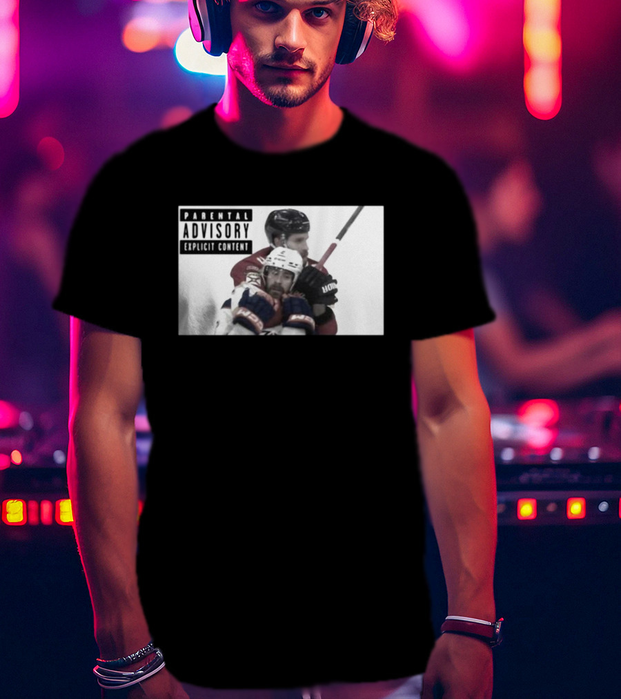Parental Advisory Explicit Content Hockey Collision T-Shirt