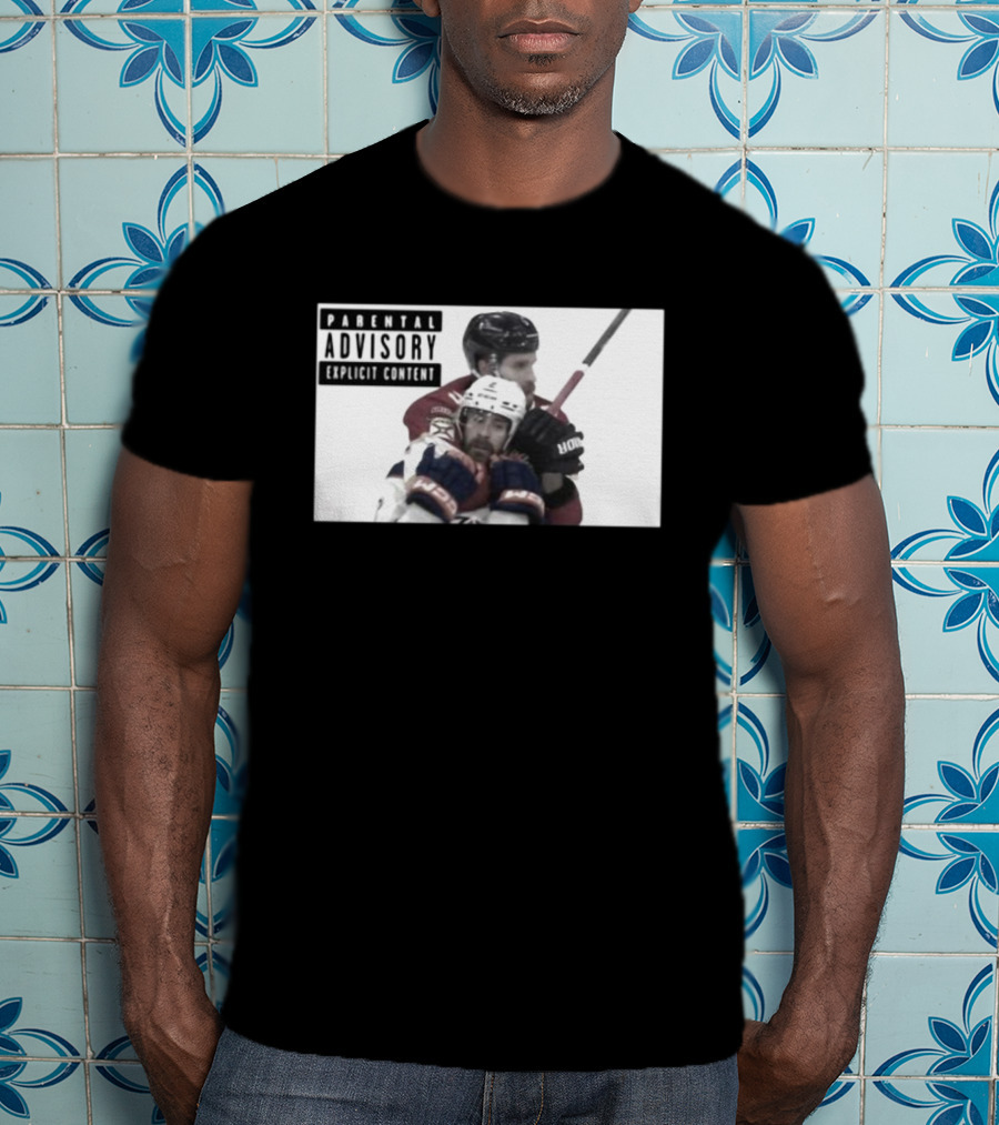 Parental Advisory Explicit Content Hockey Collision T-Shirt