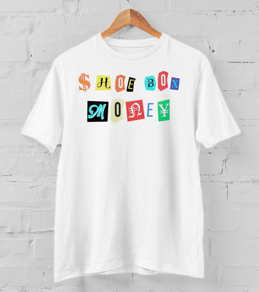 Channing Crowder Shoe Box Money Dollar Yen Lettering T-Shirt