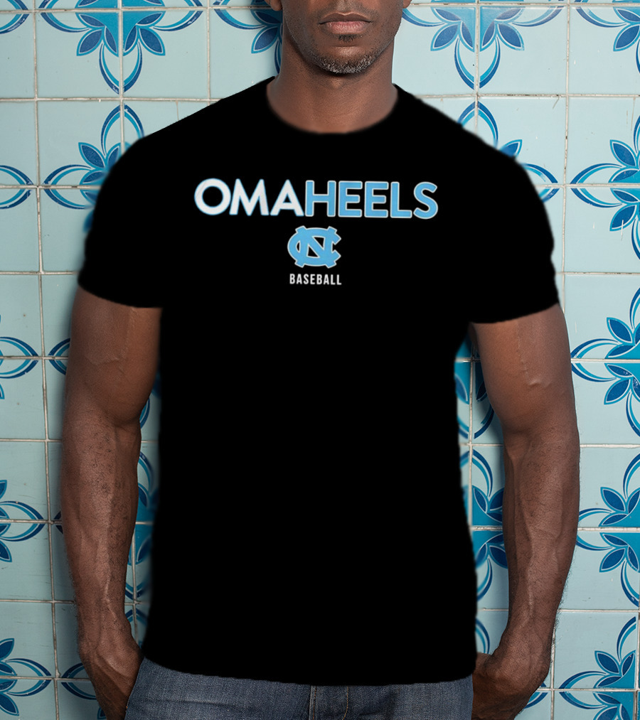 OMAHEELS North Carolina Tar Heels Baseball T-Shirt