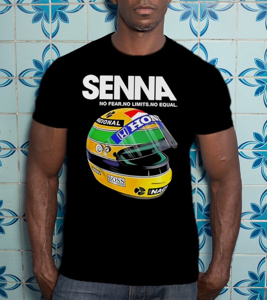 SENNA No Fear No Limits No Equal Honda Racing Helmet BOSS Nacional T-Shirt